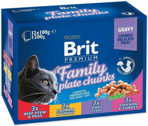 Brit Cat Pouches Family Plate 12x100g