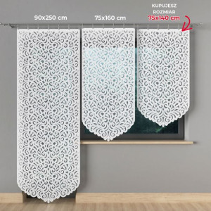 Anika panel żakardowy gotowy, szerokość 75 x wysokość 140cm, kolor 001 biał