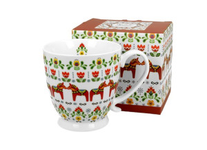 Kubek na stopce jumbo 480 ml wzór skandynawski