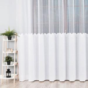 Firanka żakardowa, wysokość 250cm, kolor 001 biały z błyskiem