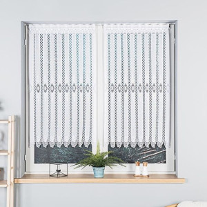 Firanka żakardowa panelowa, wysokość 120cm, kolor 001 biały