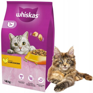 WHISKAS Adult Kurczak karma dla kota 14kg GRATIS
