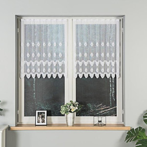 Zazdrostka żakardowa panelowa, wysokość 80cm, kolor 001 biały