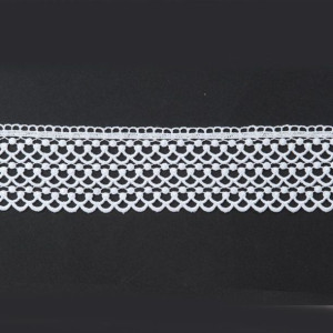 Koronka gipiurowa, wysokość 8cm, kolor 001 biały