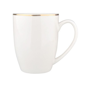 Bella Złota Linia Kubek 320ml Porcelana Kremowa