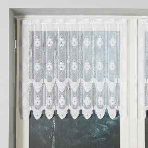 Zazdrostka żakardowa panelowa, wysokość 60cm, kolor 001 biały