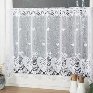 Zazdrostka żakardowa z wzorem po całości, wysokość 50cm, kolor 001 biały