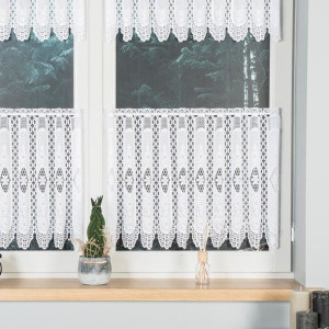 Zazdrostka żakardowa panelowa, wysokość 50cm, kolor 001 biały