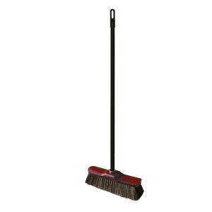 Miotła z naturalnym włosiem 28cm lux z trzonkiem 120 cm