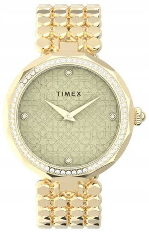 Zegarek Damski TIMEX TW2V02500 Złoty Cyrkonie