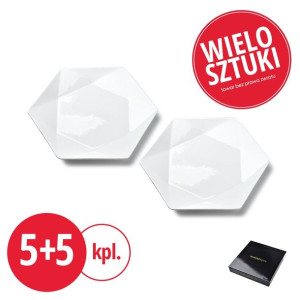 PAKIET RALPH WHITE Komplet 2 talerzy 5kpl+5kpl GRATIS 21/24,5xh2cm razem 20