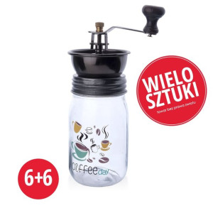 PAKIET Komplet młynków do kawy 6+6GRATIS 7,5xh17,5/22,5cm mechanizm ceramic