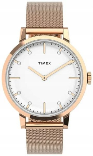 Zegarek Damski TIMEX TW2V37100 Mesh Różowe Złoto