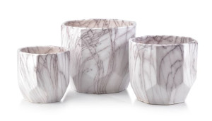 Neva Marble Komplet 3 Doniczek Xl:25xh23/l:20xh19/m:15xh16cm