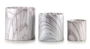 Neva Marble Komplet 3 Doniczek Xl:14xh15 L:11,5xh11,5 M:8,5xh8,5cm