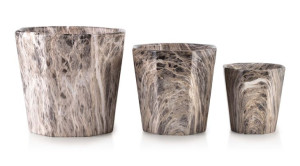 Neva Marble Komplet 3 Doniczek Xl:16xh14/l:12,5xh12/m:8,5h9cm