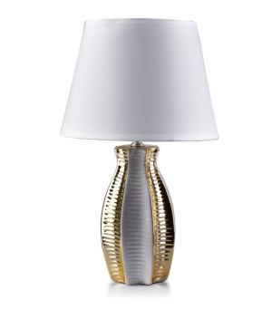 LARA RIBBON LAMPA h38x13cm biało złota