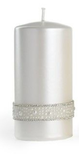 Świeca CRYSTAL OPAL walec duży 7xh18cm   biała