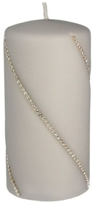 Świeca BOLERO mat walec średni parafinowa 7xh14cm szary