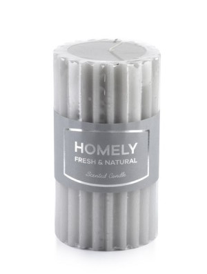 Świeca HOMELY walec średni 7,5xh13,5cm   parafinowa szara