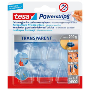 Haczyki samoprzylep.powerstrips 5 szt. deco przezroczyste
