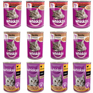 WHISKAS mokra karma dla kota MIX SMAKÓW 12x400g