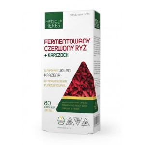 Medica Herbs Fermentowany Czerwony Ryż + Karczoch 600 mg - 80 kapsułek