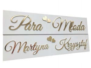 Personalizowane Tablice do auta ślubne GLAMOUR