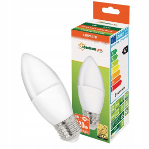 Żarówka LED E27 świecowa 8W 230V ciepła SPECTRUM