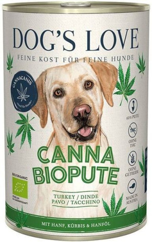 DOG'S LOVE Canna Canis Bio Pute- ekologiczny indyk z konopiami, dynią i ole