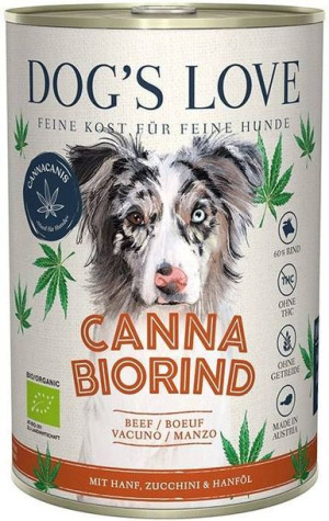 DOG'S LOVE Canna Canis Bio Rind - ekologiczna wołowina z konopiami, cukinią