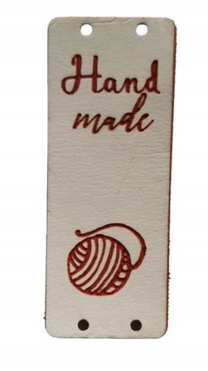 Naszywka, wszywka, metka ekoskóra HANDMADE 50x20mm