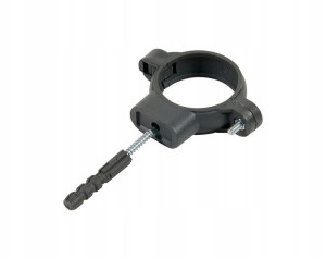 TYCNER Uchwyt plastikowy do rur 50 mm szary