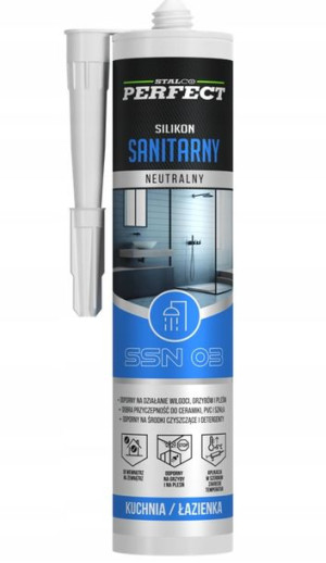 Silikon sanitarny neutralny biały ssn 280ml STALCO