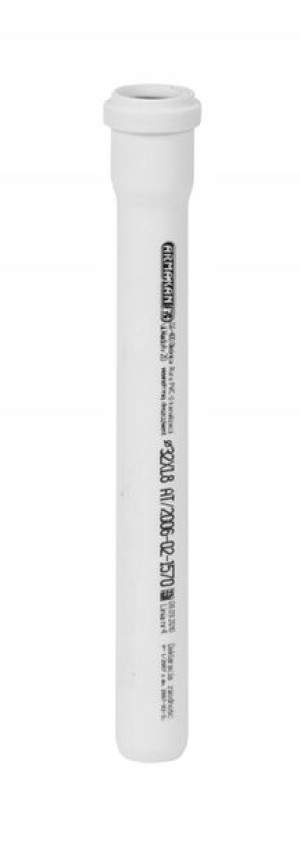 TYCNER Rura kanalizacyjna PP 32 x 1,8 - 1 m. biała