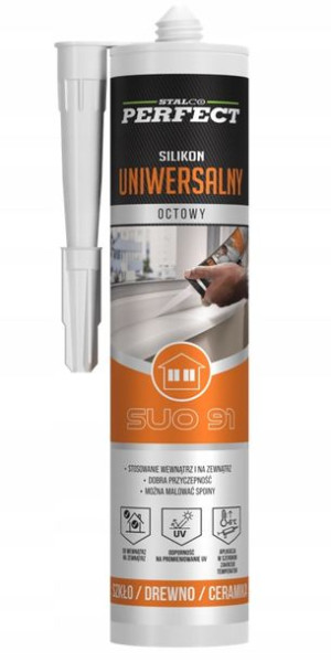 Silikon uniwersalny octowy biały suo 91 280 ml