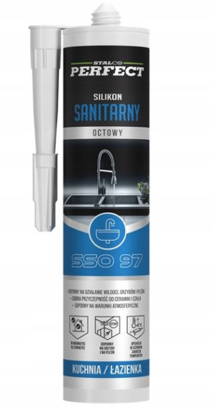 Silikon sanitarny octowy biały sso 280 ml STALCO