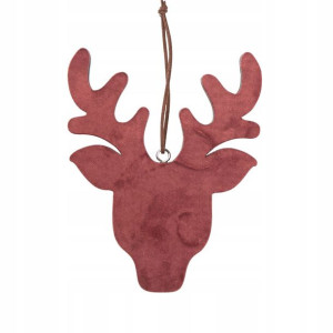 Zawieszka z welurowym frontem renifer 16x12 cm