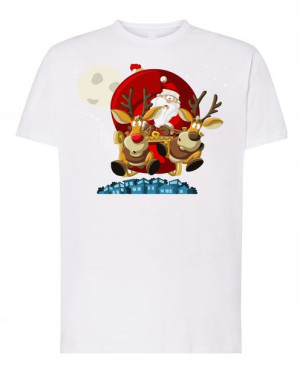 T-Shirt męski nadruk Mikołaj R.XL