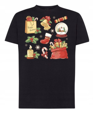 T-Shirt męski nadruk Mikołaj R.XS