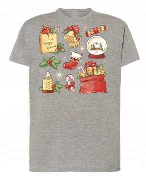 T-Shirt męski nadruk Mikołaj R.XXL