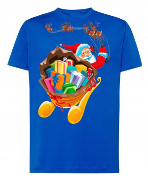 T-Shirt męski nadruk Mikołaj Sanie R.L