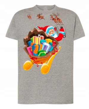 T-Shirt męski nadruk Mikołaj Sanie R.M