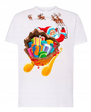 T-Shirt męski nadruk Mikołaj Sanie R.S