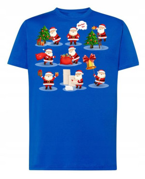 T-Shirt męski nadruk Mikołaj Święta Prezenty R.5XL