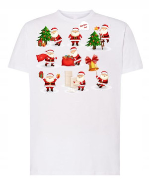 T-Shirt męski nadruk Mikołaj Święta Prezenty R.M