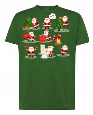 T-Shirt męski nadruk Mikołaj Święta Prezenty R.S