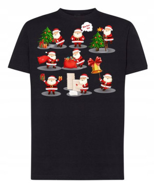 T-Shirt męski nadruk Mikołaj Święta Prezenty R.XS