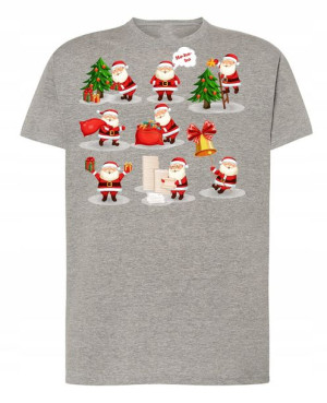 T-Shirt męski nadruk Mikołaj Święta Prezenty R.XXL