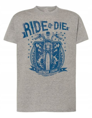 T-Shirt męski nadruk MOTOCYKL Ride or Die r.5XL
